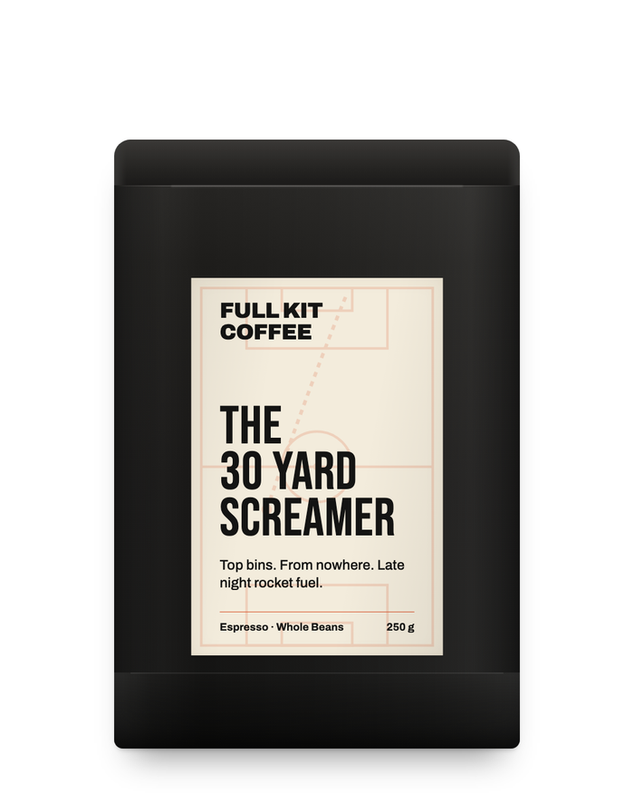 The 30 Yard Screamer, espresso roast, 250g matt black bag