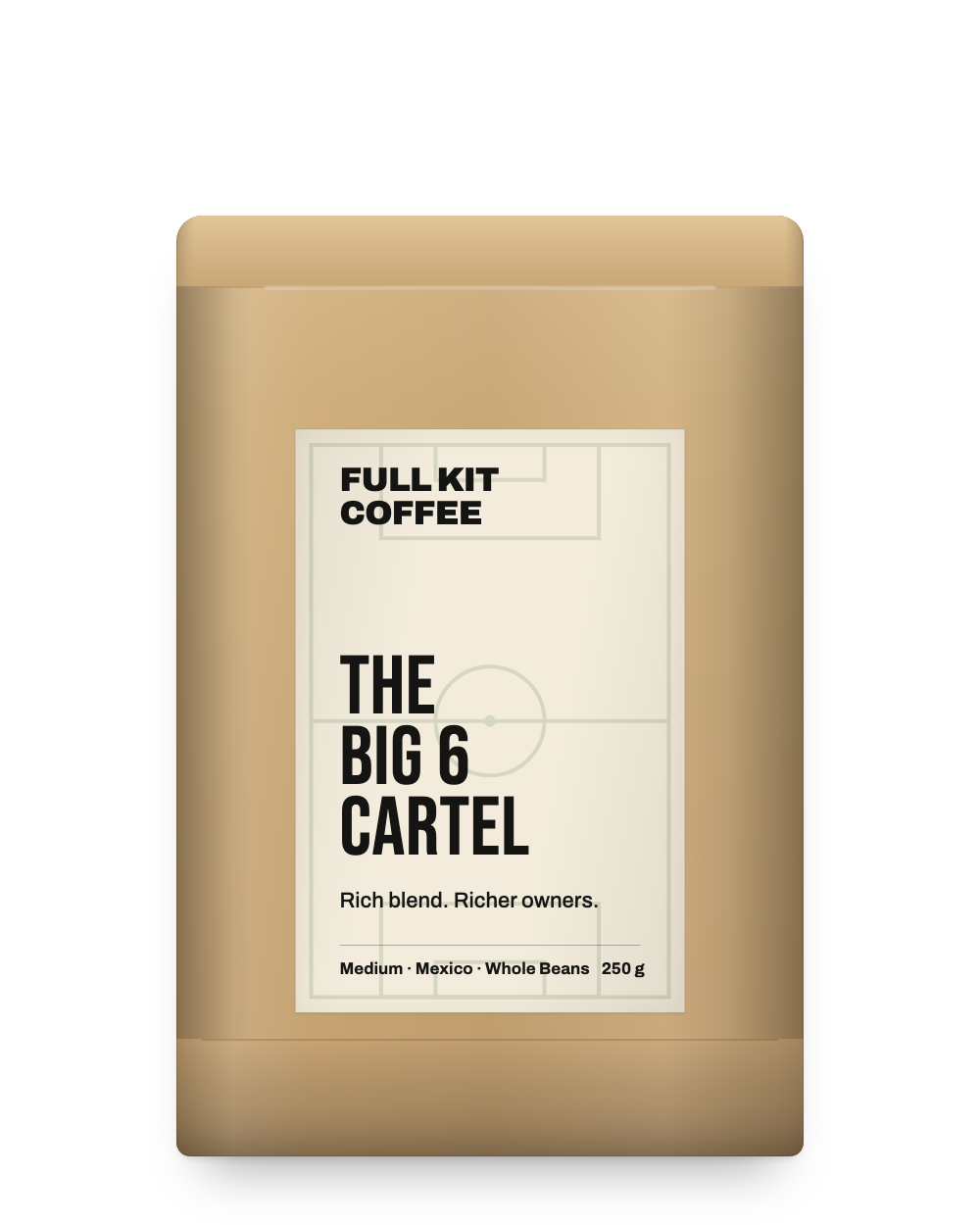 The Big 6 Cartel, medium roast Mexican single origin, 250g kraft bag