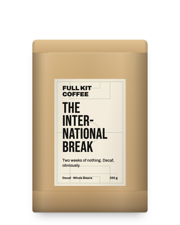 The International Break, decaf, 250g kraft bag with cream label