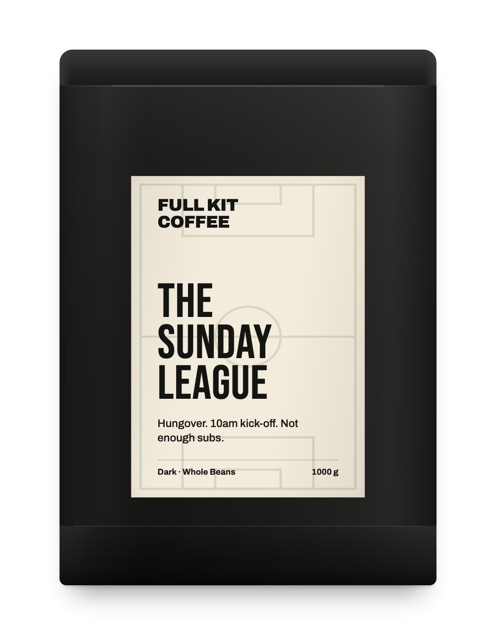 The Sunday League, dark roast, 1kg matt black bag