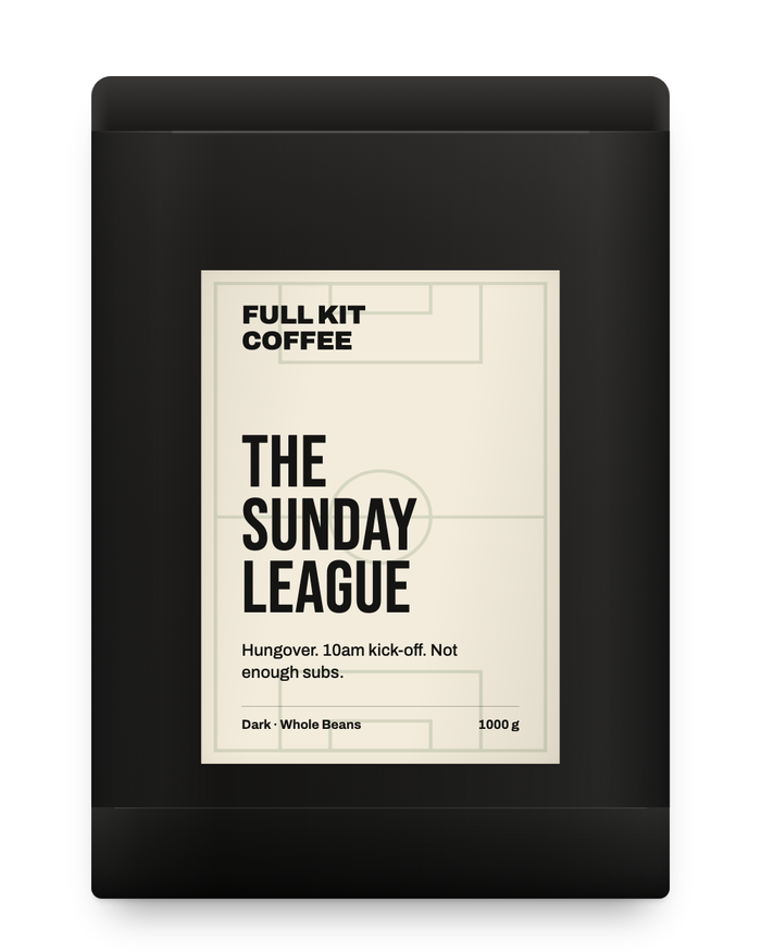 The Sunday League, dark roast, 1kg matt black bag